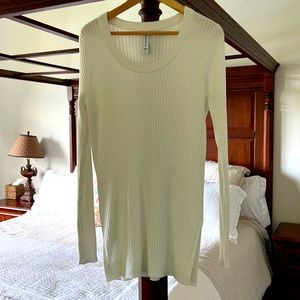 Athleta white ribbed long sweater size L